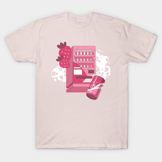 The cute pink vending machine and strawberry drinks T-Shirt by AnGo